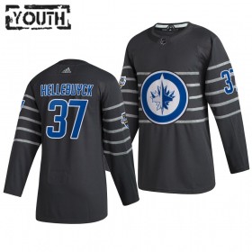 Barn NHL Winnipeg Jets Tröjor Connor Hellebuyck 37 Grå Adidas 2020 All-Star Authentic